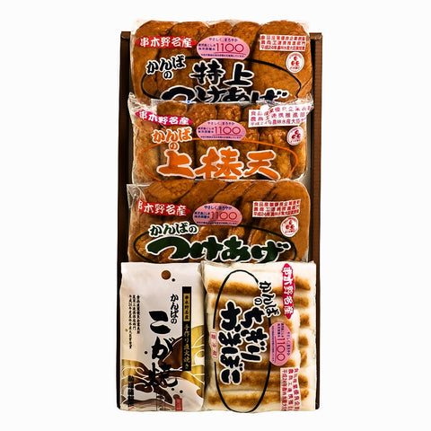 【送料込】[E-1] つけあげ３種・ちぎり・こが焼きセット (チルドゆうパック取扱)